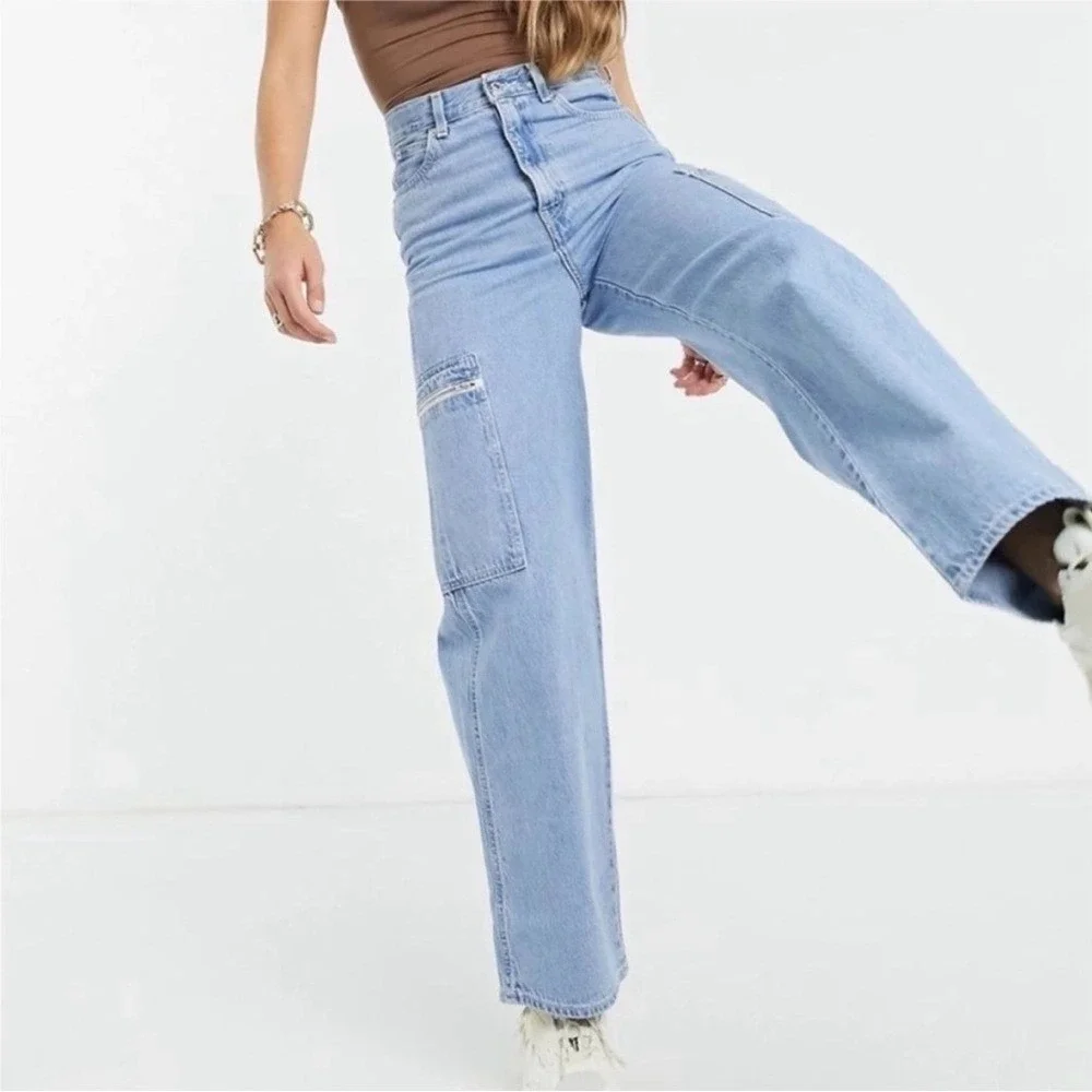 Levi's Utility‎ High Loose Cargo Jeans in Blue Size 27